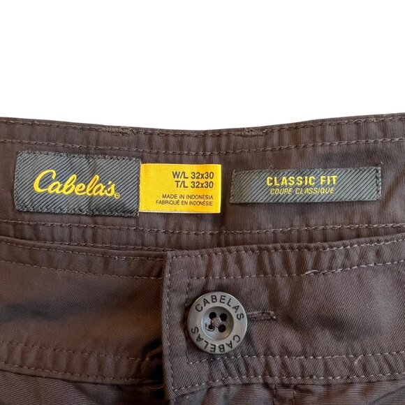 Cabela's Classic Fit Convertible Cargo Pants 32x30 Brown Nylon Zip-Off - Picture 3 of 4